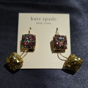 Kate Spade Glittering Multicolor‎ and Gold Earrings